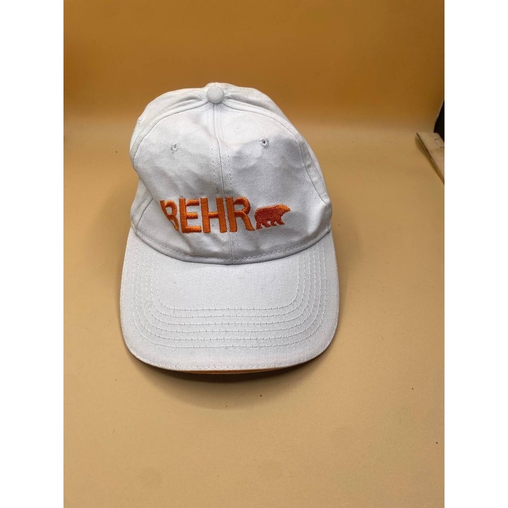 BEHR Paint White Strapback Embroidered‎ Baseball Hat One Size Home Depot
